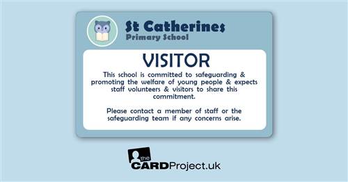 Primary School Visitor Card Wise Owl Blue